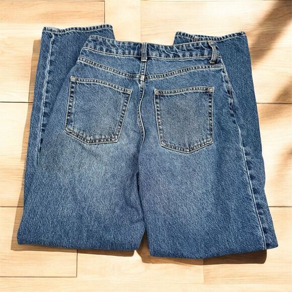 H&M Medium Wash High Rise Waisted Mom Dad 90s Jeans 4 Straight - Picture 3 of 9